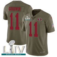Nike San Francisco 49ers #11 Marquise Goodwin Olive Super Bowl LIV 2020 Youth Stitched NFL Limited 2017 Salute To Service Jersey