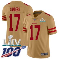 Nike San Francisco 49ers #17 Emmanuel Sanders Gold Super Bowl LIV 2020 Youth Stitched NFL Limited Inverted Legend 100th Season Jersey