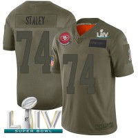 Nike San Francisco 49ers #74 Joe Staley Camo Super Bowl LIV 2020 Youth Stitched NFL Limited 2019 Salute To Service Jersey