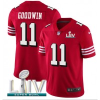 Nike San Francisco 49ers #11 Marquise Goodwin Red Super Bowl LIV 2020 Team Color Youth Stitched NFL Vapor Untouchable Limited II Jersey