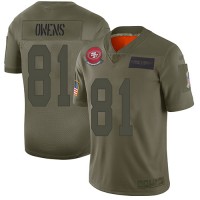 Nike San Francisco 49ers #81 Terrell Owens Camo Youth Stitched NFL Limited 2019 Salute to Service Jersey