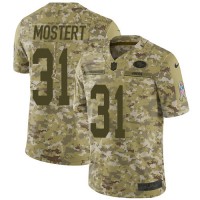 Nike San Francisco 49ers #31 Raheem Mostert Camo Youth Stitched NFL Limited 2018 Salute To Service Jersey