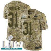 Nike San Francisco 49ers #31 Raheem Mostert Camo Super Bowl LIV 2020 Youth Stitched NFL Limited 2018 Salute To Service Jersey