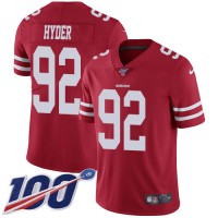 Nike San Francisco 49ers #92 Kerry Hyder Red Team Color Youth Stitched NFL 100th Season Vapor Untouchable Limited Jersey