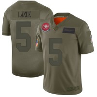 San Francisco San Francisco 49ers #5 Trey Lance Camo Youth Stitched NFL Limited 2019 Salute To Service Jersey
