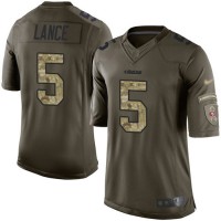 Nike San Francisco 49ers #5 Trey Lance Green Youth Stitched NFL Limited 2015 Salute to Service Jersey