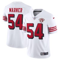 Nike San Francisco 49ers #54 Fred Warner White Rush Youth 75th Anniversary Stitched NFL Vapor Untouchable Limited Jersey