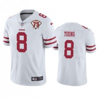 Nike San Francisco 49ers #8 Steve Young White Youth 75th Anniversary Stitched NFL Vapor Untouchable Limited Jersey