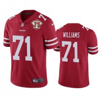 Nike San Francisco 49ers #71 Trent Williams Red Youth 75th Anniversary Stitched NFL Vapor Untouchable Limited Jersey