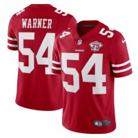 Nike San Francisco 49ers #54 Fred Warner Red Youth 75th Anniversary Stitched NFL Vapor Untouchable Limited Jersey