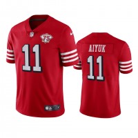 Nike San Francisco 49ers #11 Brandon Aiyuk Red Rush Youth 75th Anniversary Stitched NFL Vapor Untouchable Limited Jersey