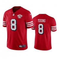 Nike San Francisco 49ers #8 Steve Young Red Rush Youth 75th Anniversary Stitched NFL Vapor Untouchable Limited Jersey