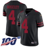 Nike San Francisco 49ers #4 Emmanuel Moseley Black Alternate Youth Stitched NFL 100th Season Vapor Limited Jersey