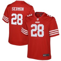 San Francisco San Francisco 49ers #28 Trey Sermon Scarlet Youth 2022-23 Nike NFL Game Jersey