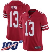 Nike San Francisco 49ers #13 Brock Purdy Red Team Color Youth Stitched NFL 100th Season Vapor Limited Jersey