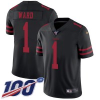 Nike San Francisco 49ers #1 Jimmie Ward Black Alternate Youth Stitched NFL 100th Season Vapor Limited Jersey