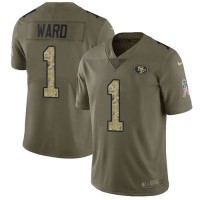 Nike San Francisco 49ers #1 Jimmie Ward Olive/Camo Youth Stitched NFL Limited 2017 Salute To Service Jersey
