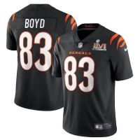 Cincinnati Cincinnati Bengals #83 Tyler Boyd Black Super Bowl LVI Patch Youth Nike Vapor Limited Jersey