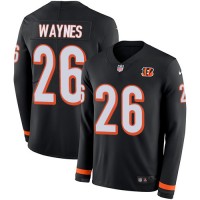 Nike Cincinnati Bengals #26 Trae Waynes Black Team Color Youth Stitched NFL Limited Therma Long Sleeve Jersey