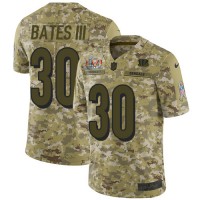 Nike Cincinnati Bengals #30 Jessie Bates Camo Super Bowl LVI Patch Youth Stitched NFL Limited 2018 Salute To Service Jersey