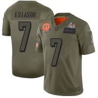 Nike Cincinnati Bengals #7 Boomer Esiason Camo Super Bowl LVI Patch Youth Stitched NFL Limited 2019 Salute To Service Jersey