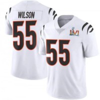 Cincinnati Cincinnati Bengals #55 Logan Wilson White Super Bowl LVI Patch Youth Nike Vapor Limited Jersey