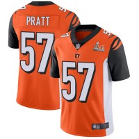 Nike Cincinnati Bengals #57 Germaine Pratt Orange Alternate Super Bowl LVI Patch Youth Stitched NFL Vapor Untouchable Limited Jersey