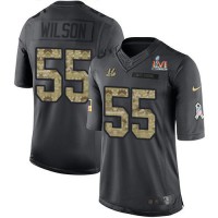 Nike Cincinnati Bengals #55 Logan Wilson Black Team Color Super Bowl LVI Patch Youth Stitched NFL Limited Therma Long Sleeve Jersey