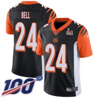 Nike Cincinnati Bengals #24 Vonn Bell Black Team Color Super Bowl LVI Patch Youth Stitched NFL 100th Season Vapor Limited Jersey