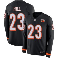 Nike Cincinnati Bengals #23 Daxton Hill Black Team Color Youth Stitched NFL Limited Therma Long Sleeve Jersey