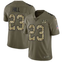 Nike Cincinnati Bengals #23 Daxton Hill Olive/Camo Youth Stitched NFL Limited 2017 Salute To Service Jersey