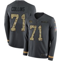 Nike Cincinnati Bengals #71 La'el Collins Anthracite Salute to Service Youth Stitched NFL Limited Therma Long Sleeve Jersey