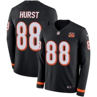 Nike Cincinnati Bengals #88 Hayden Hurst Black Team Color Youth Stitched NFL Limited Therma Long Sleeve Jersey