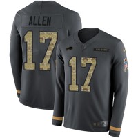 Nike Buffalo Bills #17 Josh Allen Anthracite Salute to Service Youth Stitched NFL Limited Therma Long Sleeve Jersey