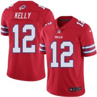 Nike Buffalo Bills #12 Jim Kelly Red Youth Stitched NFL Limited Rush Jersey