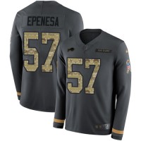 Nike Buffalo Bills #57 A.J. Epenesas Anthracite Salute to Service Youth Stitched NFL Limited Therma Long Sleeve Jersey