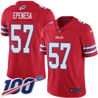 Nike Buffalo Bills #57 A.J. Epenesas Red Youth Stitched NFL Limited Rush 100th Season Jersey
