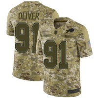 Nike Buffalo Bills #91 Ed Oliver Camo Youth Stitched NFL Limited 2018 Salute to Service Jersey