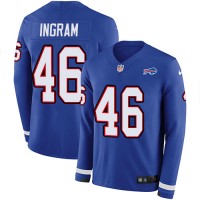 Nike Buffalo Bills #46 Ja'Marcus Ingram Royal Blue Team Color Youth Stitched NFL Limited Therma Long Sleeve Jersey