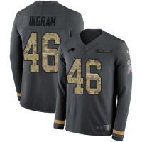 Nike Buffalo Bills #46 Ja'Marcus Ingram Anthracite Salute to Service Youth Stitched NFL Limited Therma Long Sleeve Jersey