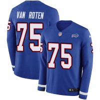 Nike Buffalo Bills #75 Greg Van Roten Royal Blue Team Color Youth Stitched NFL Limited Therma Long Sleeve Jersey