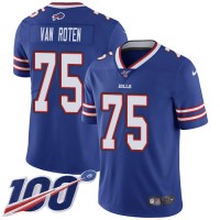 Nike Buffalo Bills #75 Greg Van Roten Royal Blue Team Color Youth Stitched NFL 100th Season Vapor Limited Jersey