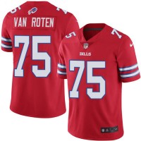 Nike Buffalo Bills #75 Greg Van Roten Red Youth Stitched NFL Limited Rush Jersey