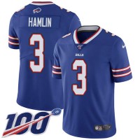 Nike Buffalo Bills #3 Damar Hamlin Royal Blue Team Color Youth Stitched NFL 100th Season Vapor Limited Jersey