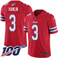 Nike Buffalo Bills #3 Damar Hamlin Red Youth Stitched NFL Limited Rush 100th Season Jersey