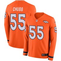 Nike Denver Broncos #55 Bradley Chubb Orange Team Color Youth Stitched NFL Limited Therma Long Sleeve Jersey