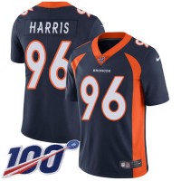 Nike Denver Broncos #96 Shelby Harris Navy Blue Alternate Youth Stitched NFL 100th Season Vapor Untouchable Limited Jersey
