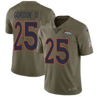 Nike Denver Broncos #25 Melvin Gordon III Olive Youth Stitched NFL Limited 2017 Salute To Service Jersey