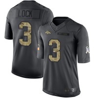 Nike Denver Broncos #3 Drew Lock Black Youth Stitched NFL Limited 2016 Salute to Service Jersey