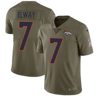 Nike Denver Broncos #7 John Elway Olive Youth Stitched NFL Limited 2017 Salute to Service Jersey